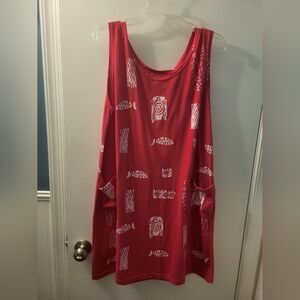 PINK Sleeveless Dress with White Fish Print NWOT